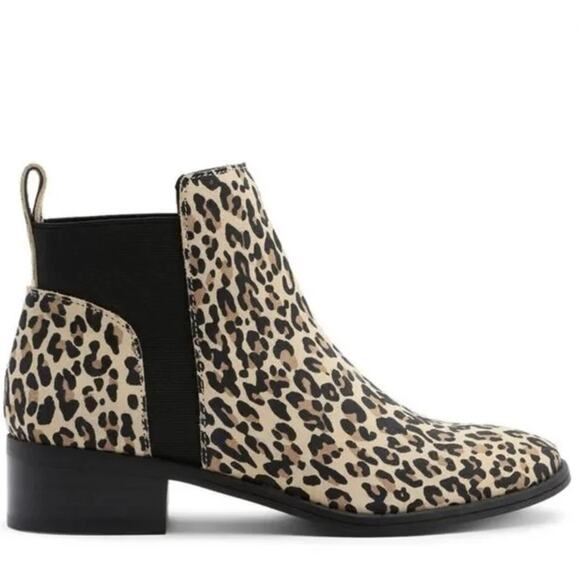 Dolce Vita 6 Tristan Ankle Chelsea Boots Booties Suede Leopard Animal Print NEW - Picture 1 of 11